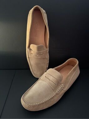 ACE MARKS Italian Suede Driving Loafers Beige Tan- MEN’S size 12